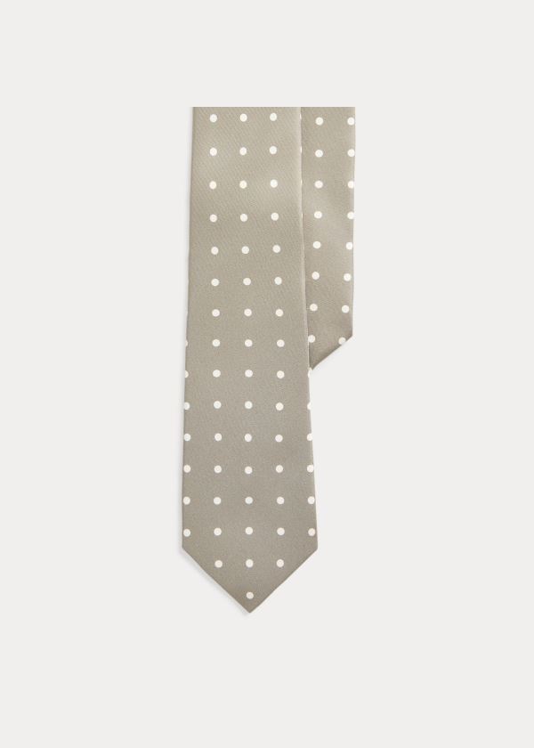 Corbatas Ralph Lauren Hombre Grises - Polka-Dot Silk Foulard - HWQVN6023